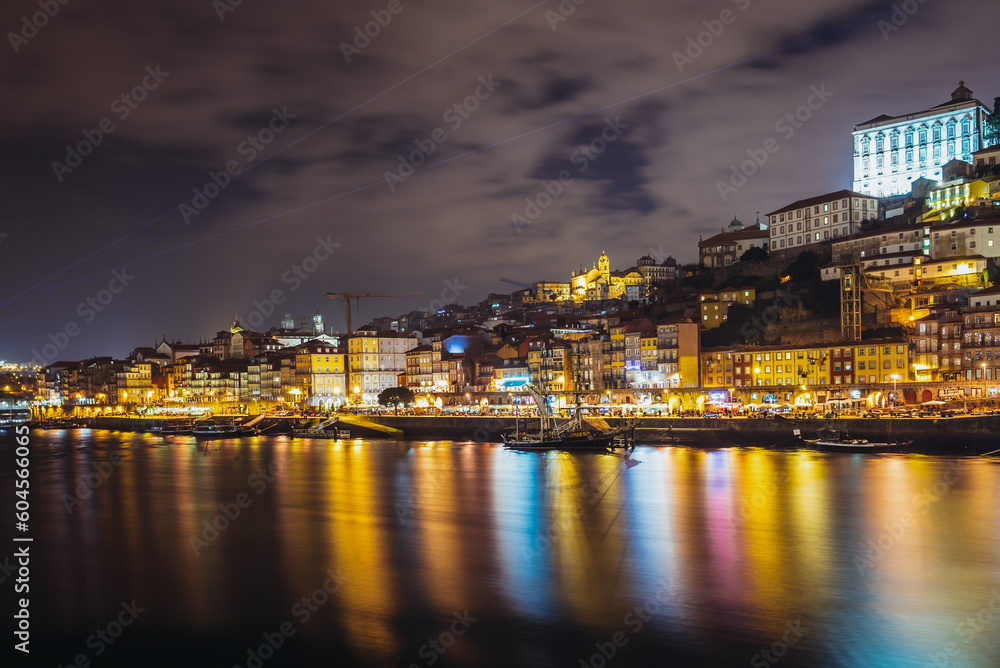 View from Vila Nova de Gaia on Porto city and Douro River, Portugal