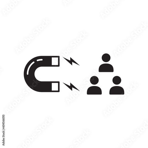 Customer attracting vector icon. Customer attracting flat sign design. Magnet symbol pictogram. UX UI icon