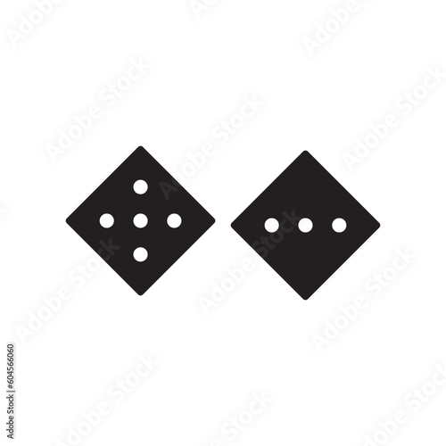 Dice vector icon. Dice cube flat sign design. Casino dices symbol pictogram. Domino icon. UX UI icon