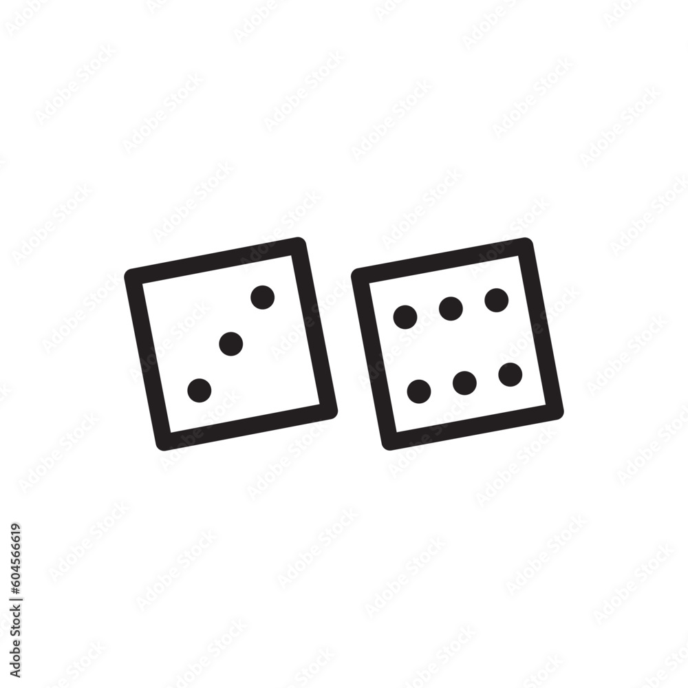 Dice vector icon. Dice cube flat sign design. Casino dices symbol pictogram. Domino icon. UX UI icon Dice vector icon. Dice cube flat sign design. Casino dices symbol pictogram. Domino icon. UX UI icon