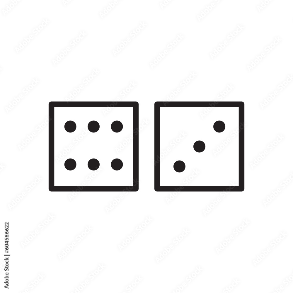 Dice vector icon. Dice cube flat sign design. Casino dices symbol pictogram. Domino icon. UX UI icon Dice vector icon. Dice cube flat sign design. Casino dices symbol pictogram. Domino icon. UX UI icon