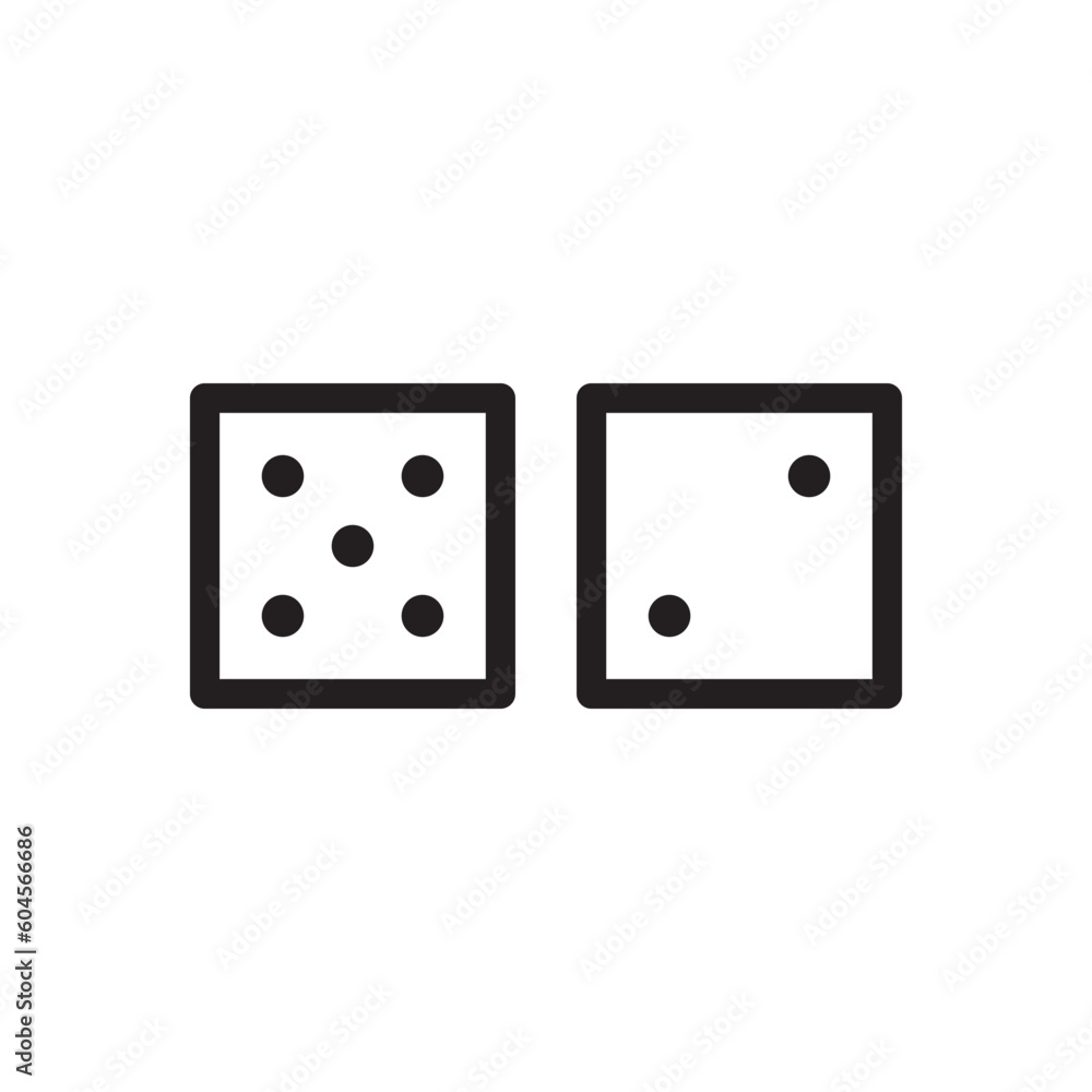 Dice vector icon. Dice cube flat sign design. Casino dices symbol pictogram. Domino icon. UX UI icon Dice vector icon. Dice cube flat sign design. Casino dices symbol pictogram. Domino icon. UX UI icon
