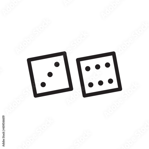 Dice vector icon. Dice cube flat sign design. Casino dices symbol pictogram. Domino icon. UX UI icon