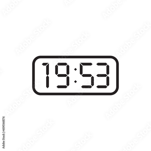 Digital alarm clock vector icon. Electronic watch flat sign design. Digital clock time symbol pictogram. UX UI icon