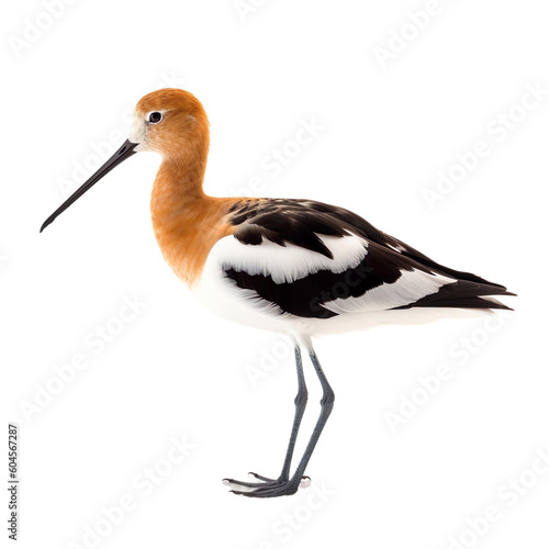 American Avocet bird isolated on a transparent background, Generative ai 