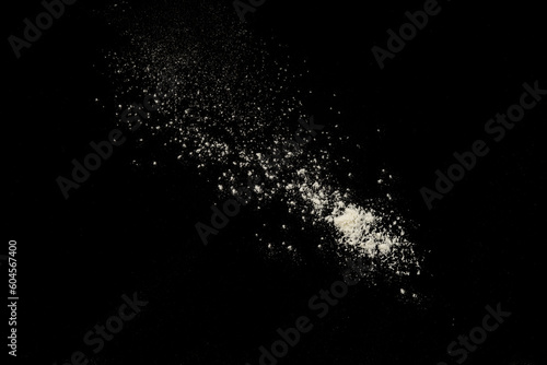 grainy white powder blast isolated