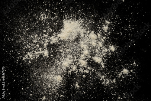 abstract white powder texture in black background