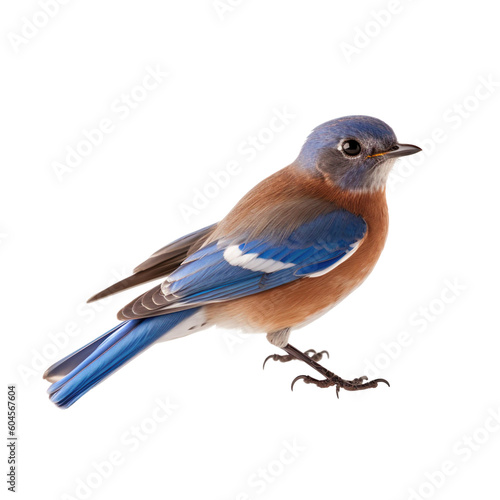 Eastern Bluebird bird isolated on a transparent background, Generative ai 