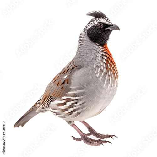 Gambels Quail bird isolated on a transparent background, Generative ai 