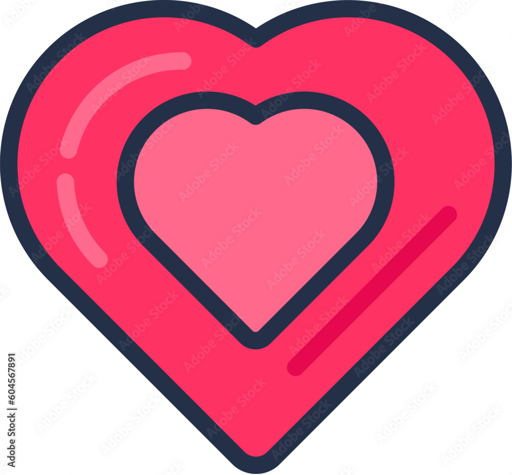 Online Business Heart Outline Stroke Icon