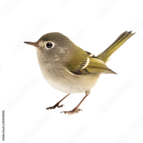 Kinglet bird isolated on a transparent background, Generative ai  photo