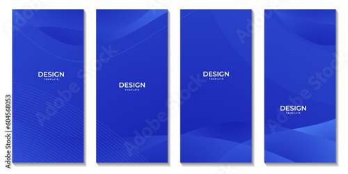 set of brochures blue wave background for business