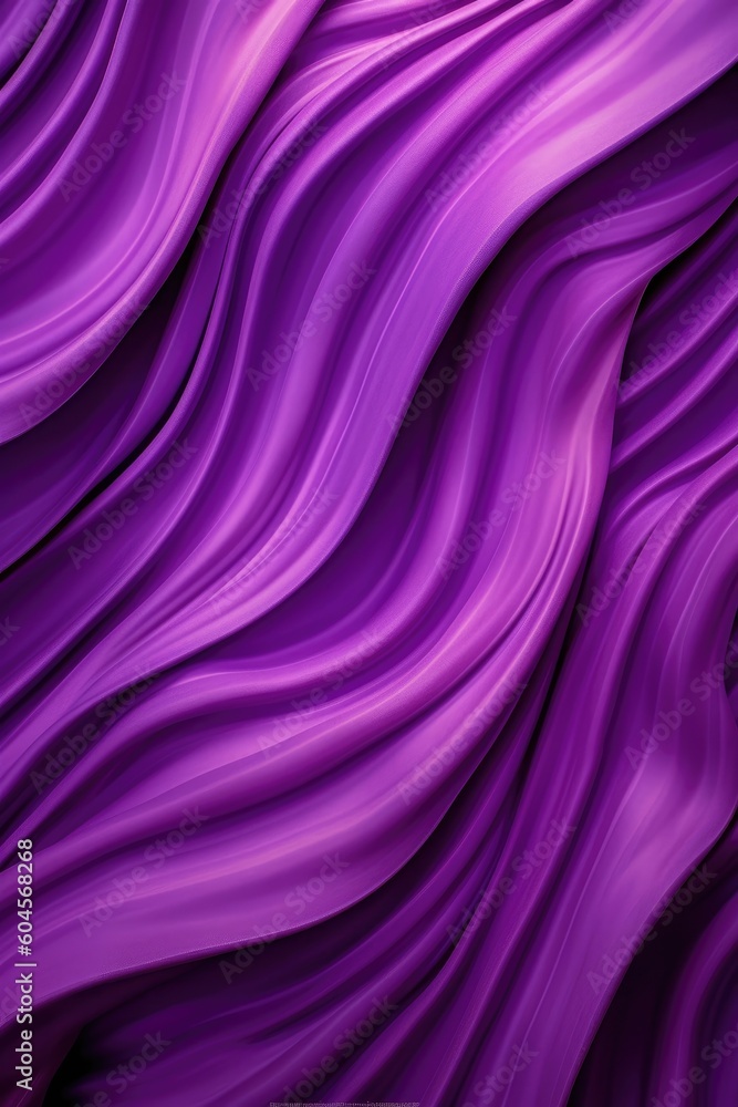 The background is waves of purple silk. (Generative AI) The background is waves of purple silk. (Generative AI)