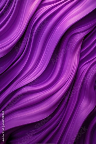 The background is waves of purple silk. (Generative AI)