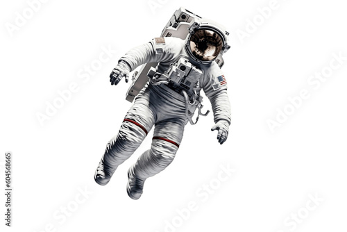 Solo Astronaut Floating on Transparent Background, Generative Ai © Happymoon