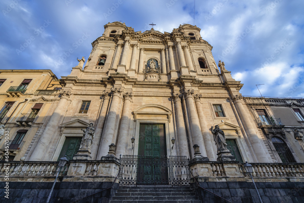 Church of Saint Francis in historic part of Catania, Sicily Island in Italy