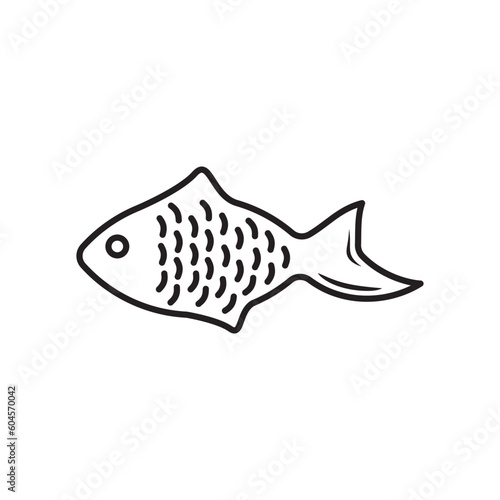 Fish vector icon. Fish flat sign design. Fish symbol pictogram. UX UI icon