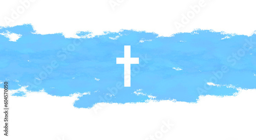 cross on blue background, cross on the sky, Watercolor png Easter cross clipart. watercolour texture, banner with cross, crosses illustration Isolated on white background