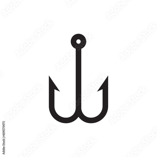 Barbed fish hook vector icon. Fishing hook flat sign design. Fish hook symbol pictogram. UX UI icon