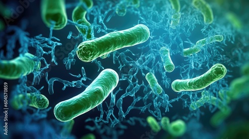 3d rendered illustration of bacteria photo