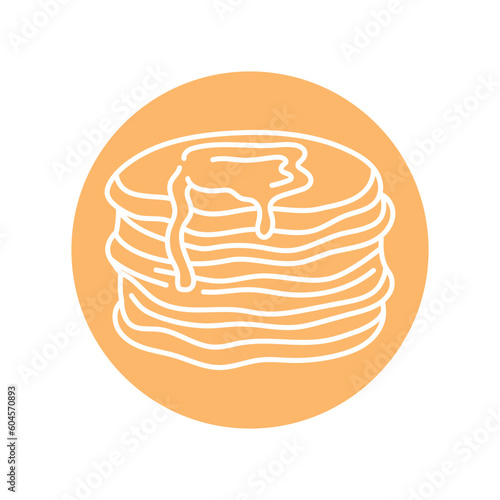 Pancakes black line icon. Bakery.