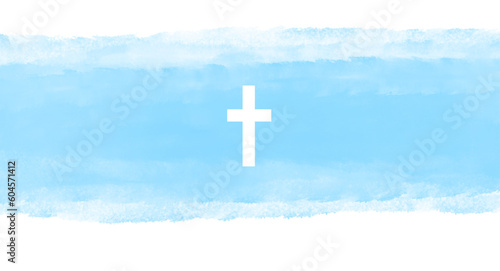 cross on blue background, cross on the sky, Watercolor eps Easter cross clipart. watercolour texture, banner with cross,  crosses illustration Isolated on white background