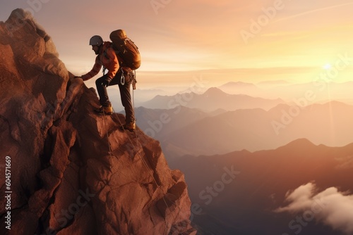person on top of the mountain