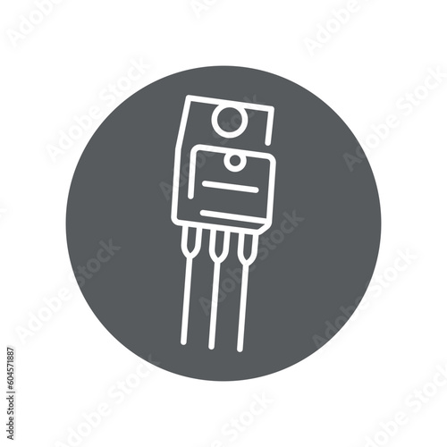 Super barrier diode black line icon. Pictogram for web page photo