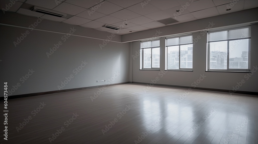 Fototapeta premium Empty room which just needs to be arranged for a homely environment or an office, but it is also a perfect location for a gallery. Generative AI Technology 