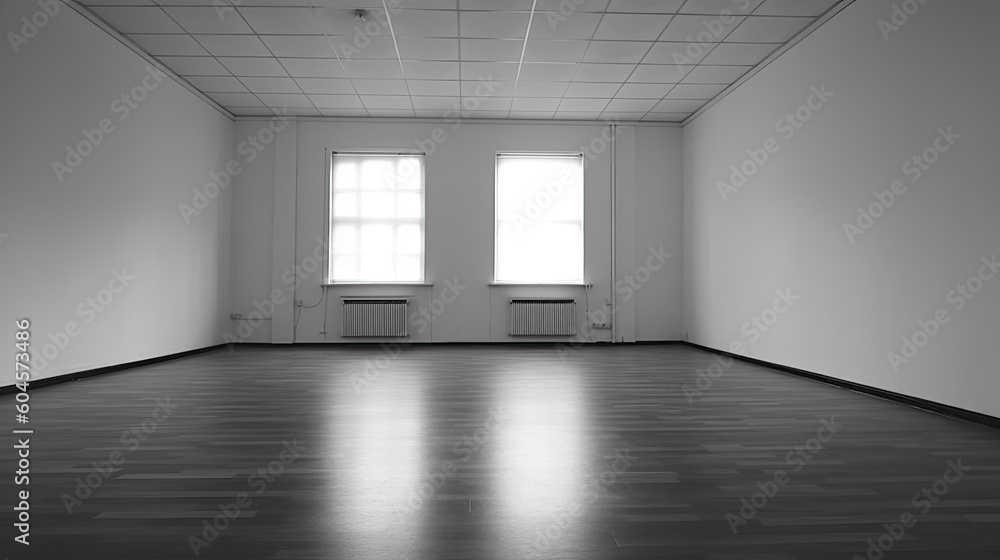 Empty room which just needs to be arranged for a homely environment or an office, but it is also a perfect location for a gallery. Generative AI Technology Empty room which just needs to be arranged for a homely environment or an office, but it is also a perfect location for a gallery. Generative AI Technology