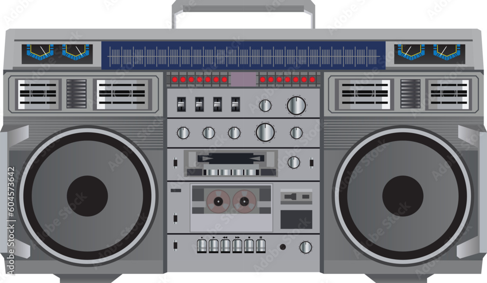 Fototapeta premium vector illustration of retro style orange radio on white background