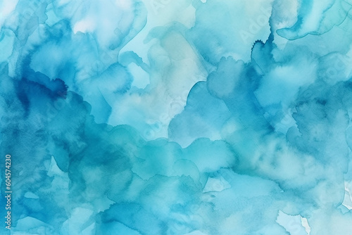 Abstract light blue watercolor for background, Generative AI