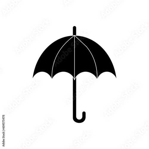 Umbrella silhouette icon in black style on white background. Vector illustration.