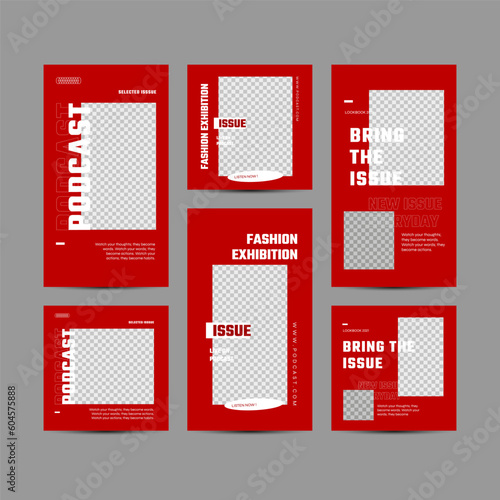 Editable template bundle design with Futuristic streetwear fashion design for social media post templates © Novendi