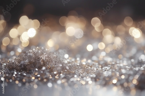 Abstract background of glitter vintage lights . silver and white, Generative AI