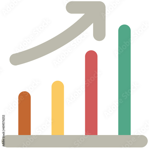 A linear icon of bar graph is denoting the concept of business infographics 
