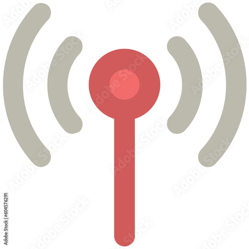 Internet service with wireless wifi tower, outline icon for apps and websites