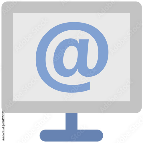 A trendy linear icon of email, communication source 