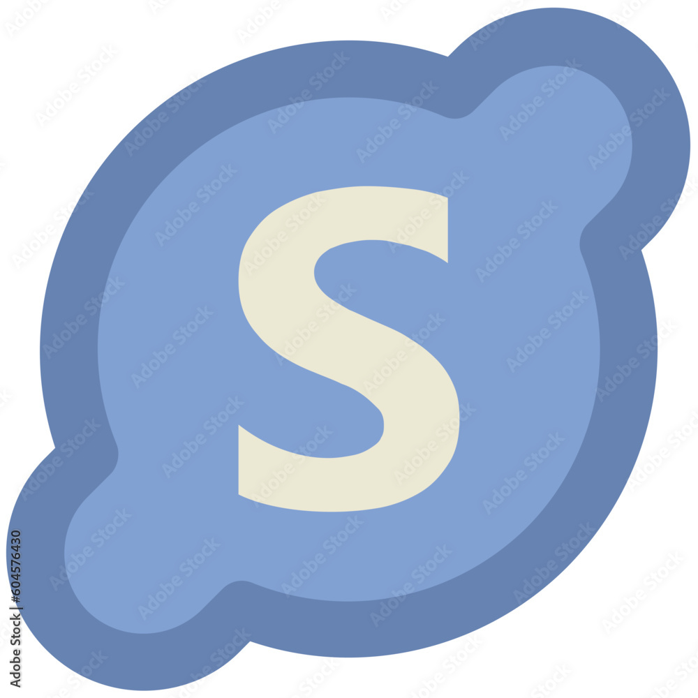 Skype logo bold line icon design 