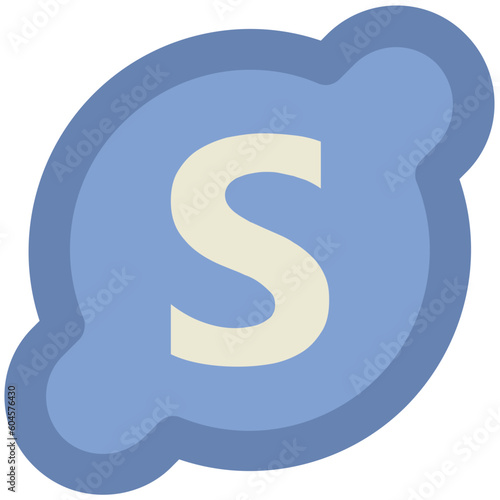 Skype logo bold line icon design 