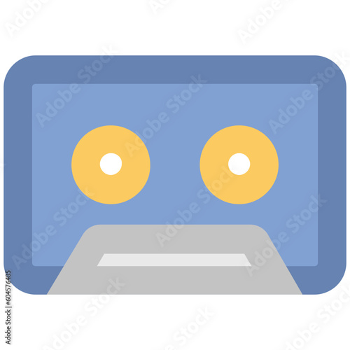 Audio cassette bold line icon design