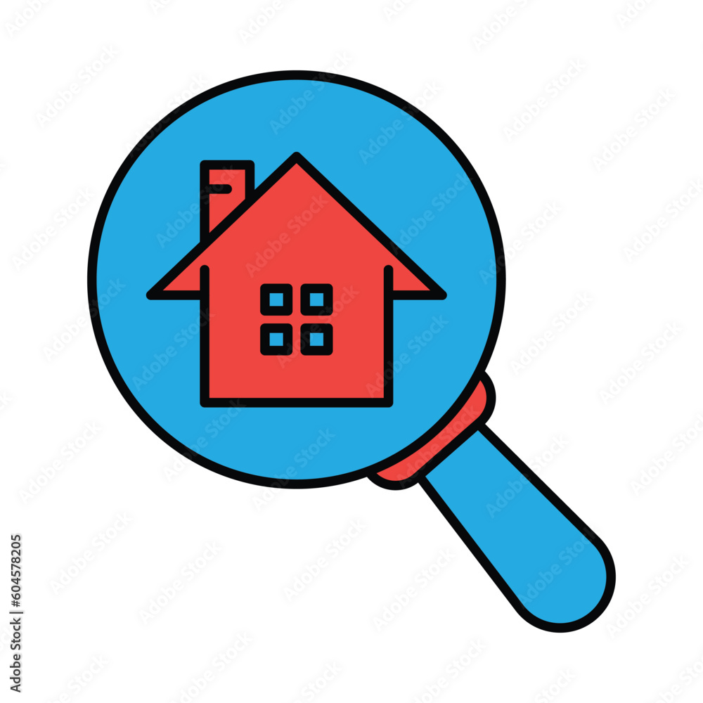 search, find, home, magnifying glass, house, home search icon search, find, home, magnifying glass, house, home search icon