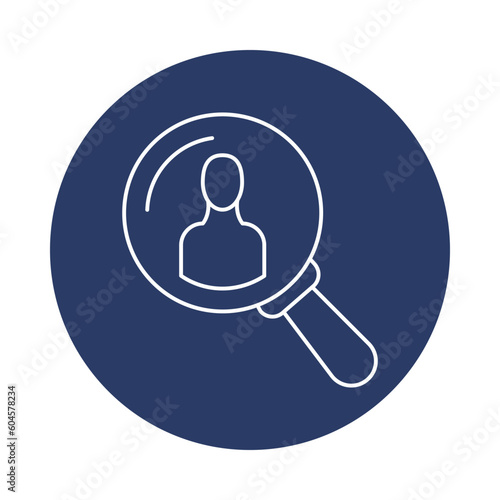 search, find, man, magnifying glass, job seeker icon