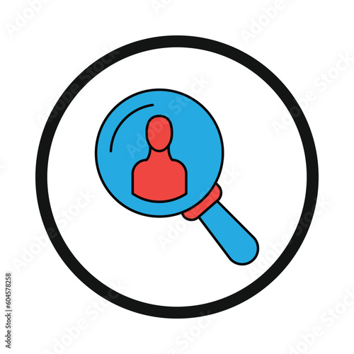 search, find, man, magnifying glass, job seeker icon