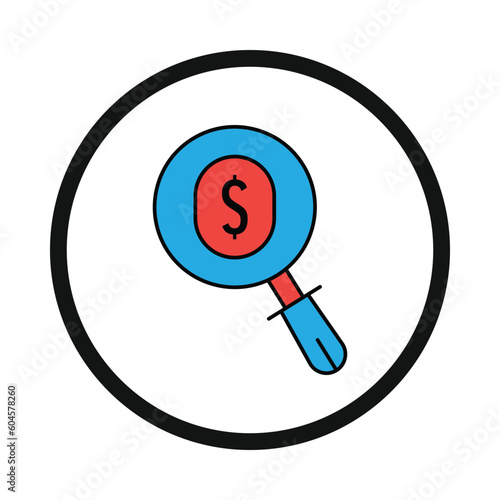 search, find, money, magnifying glass, dollar, business find icon