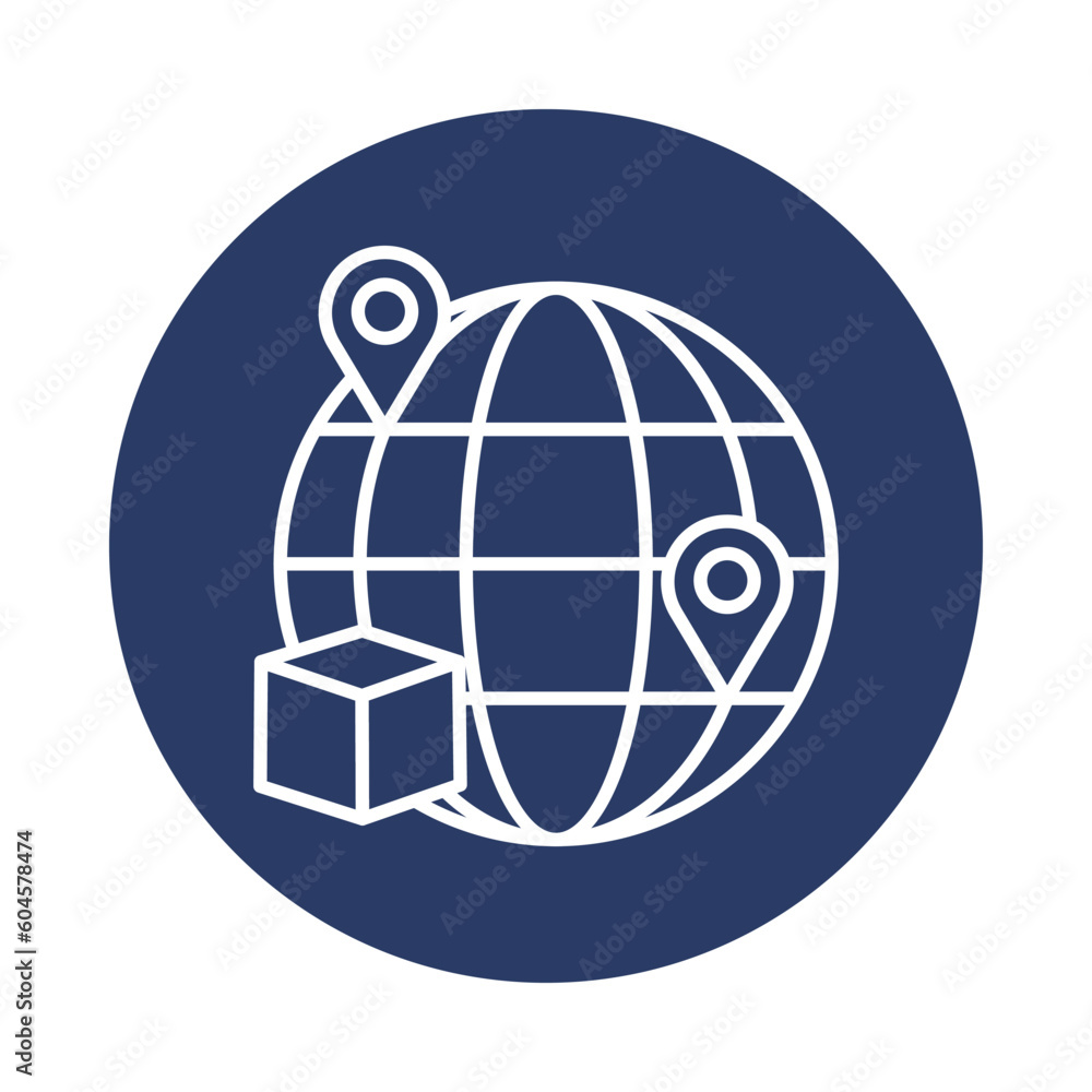 shipping, box, location pin, world, location, parcel delivery icon shipping, box, location pin, world, location, parcel delivery icon