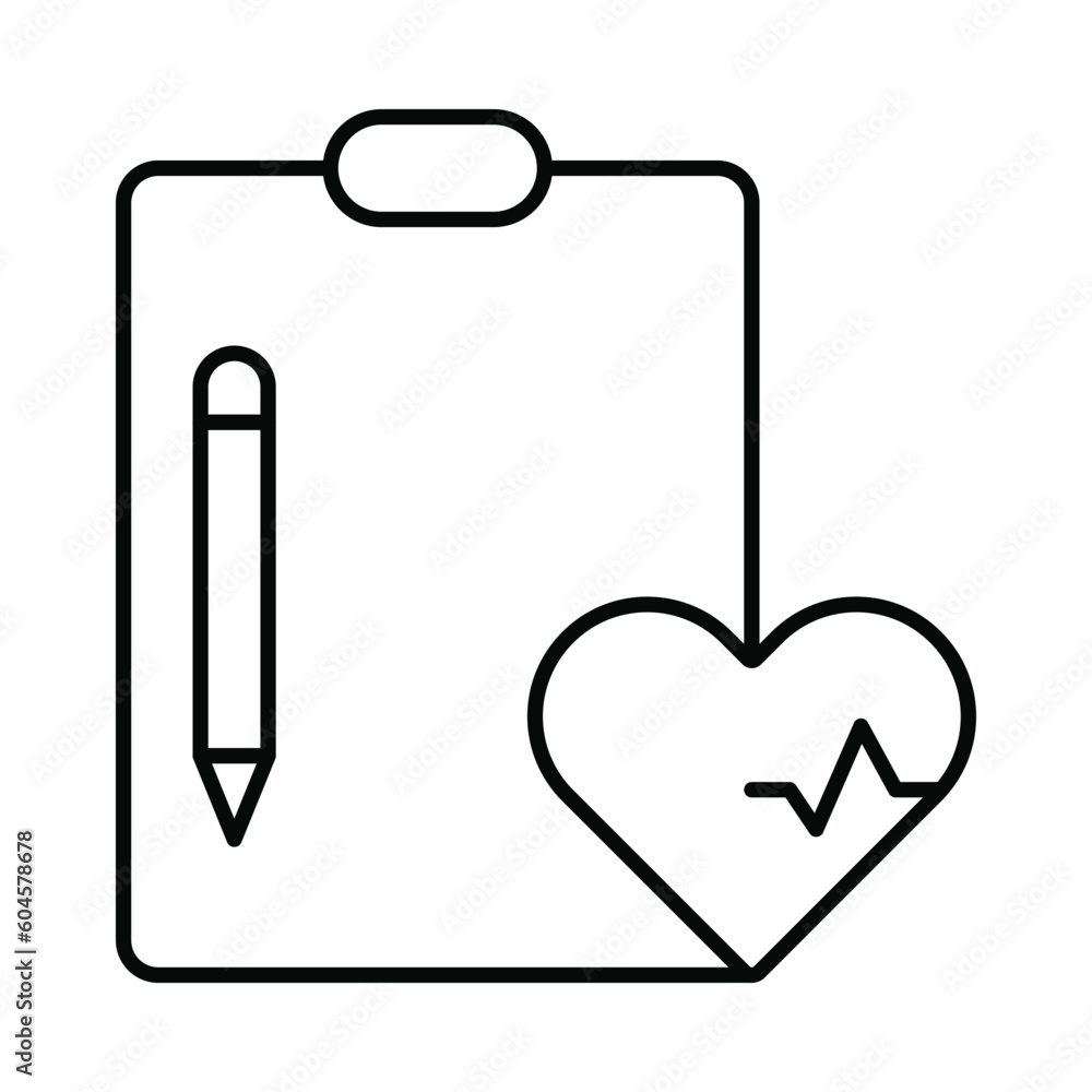 notepad, heart report, report, pen, heart report writing icon notepad, heart report, report, pen, heart report writing icon