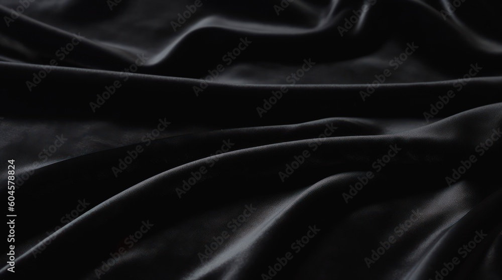 Obraz premium Black silk. Generative AI.