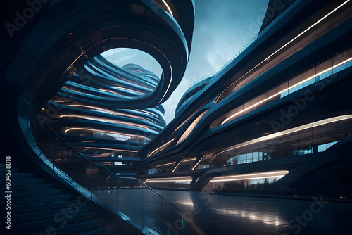 Futuristisches Gebäude, Zukunft, Architektur, erstellt mit KI © Keanu
