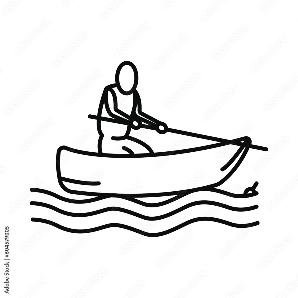 boat, fishing, man, fishing boat icon